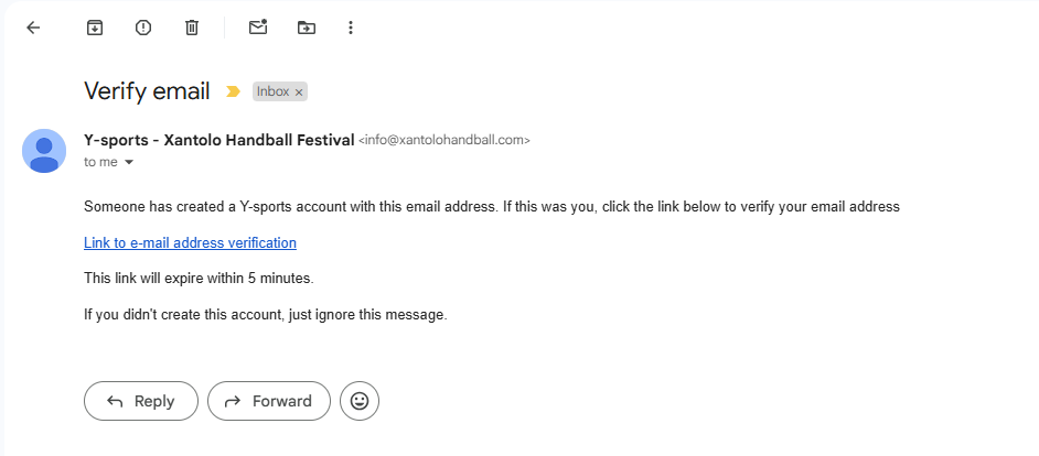 Email verification screen